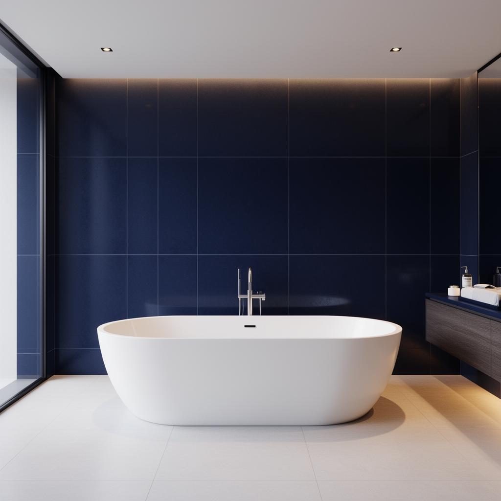 Perfektes Bad mit freistehender Badewanne